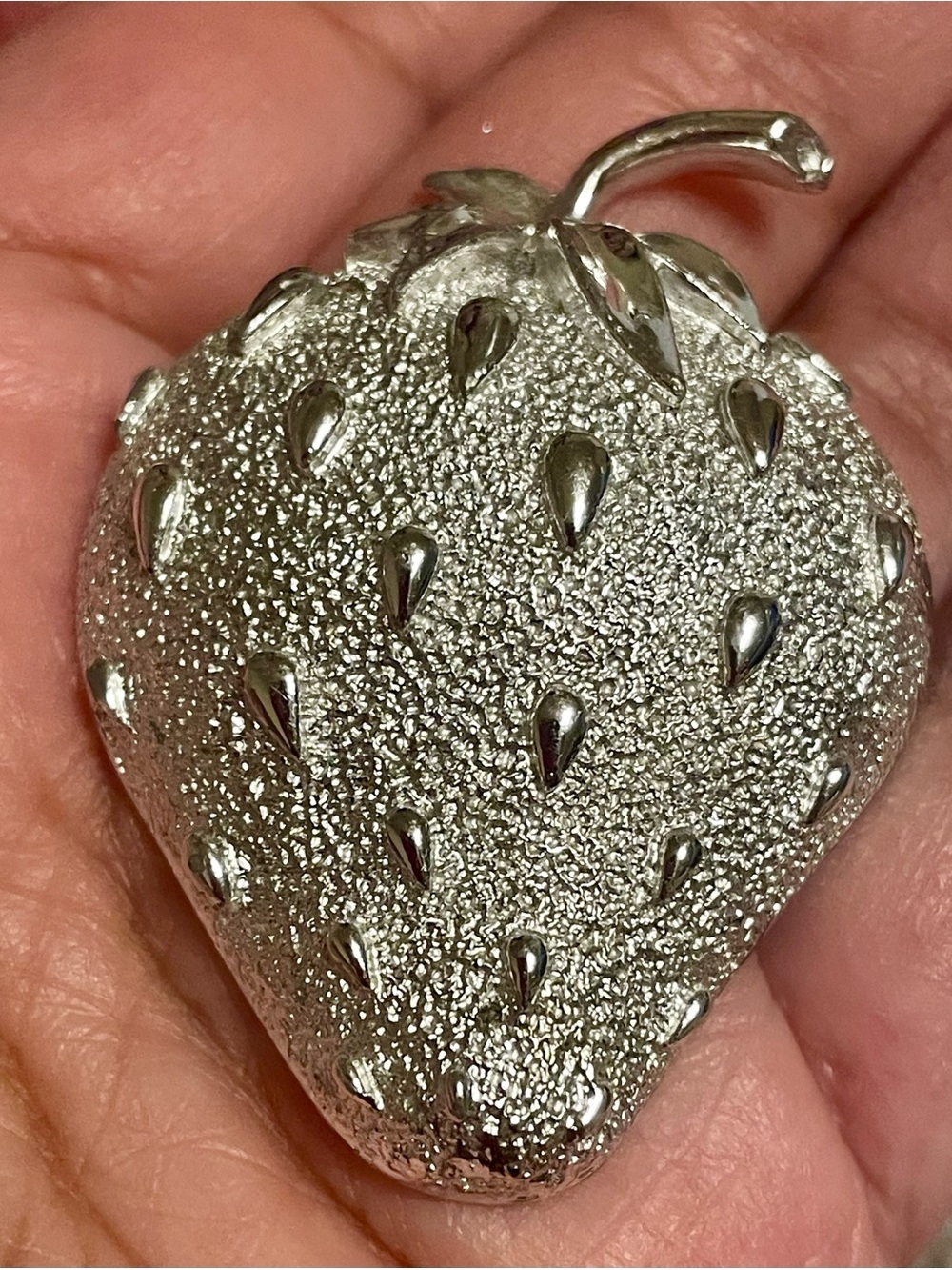 Sarah Coventry Silver-Tone Strawberry Pin Brooch
